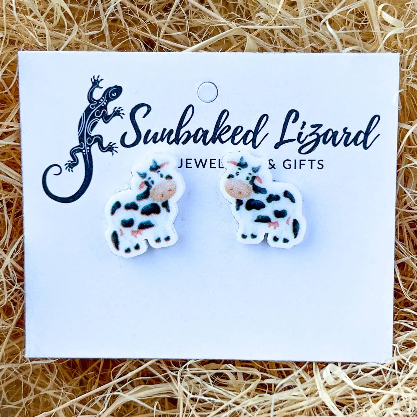 Jersey dairy cow studs | animal earrings | farm earrings