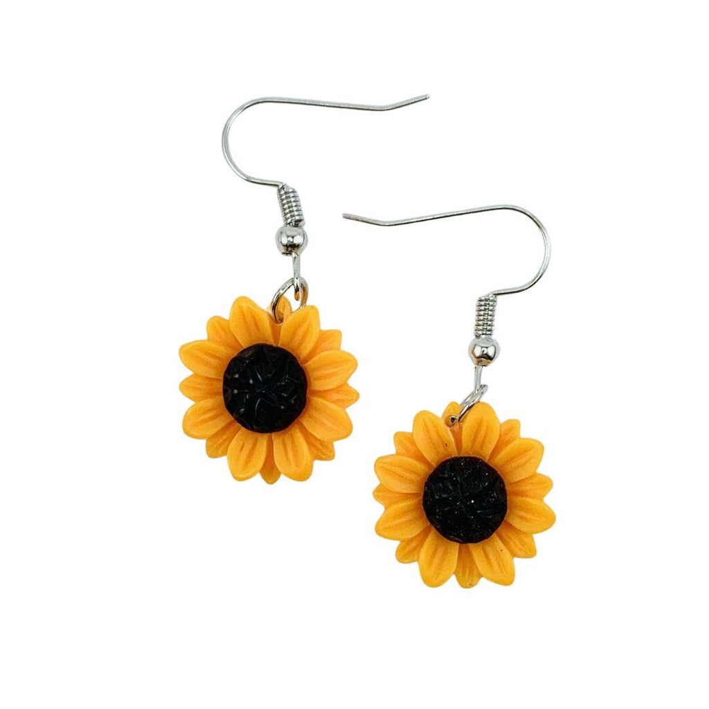 Sunflower Drops | Floral Earrings | Nature Earrings: 18mm