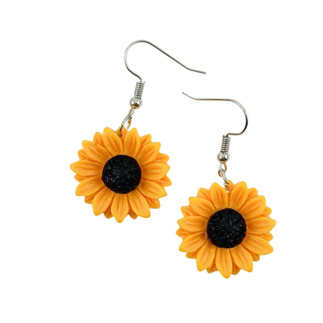 Sunflower Drops | Floral Earrings | Nature Earrings: 18mm