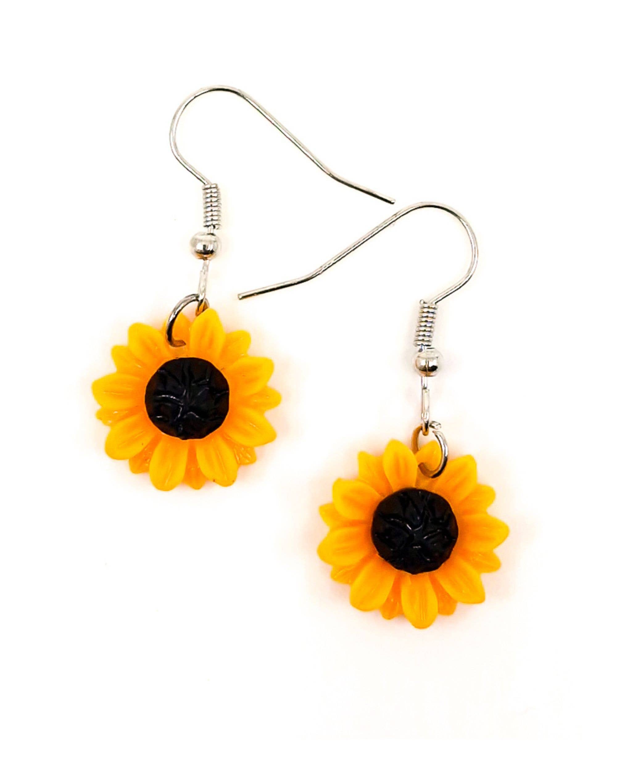 Sunflower Drops | Floral Earrings | Nature Earrings: 18mm